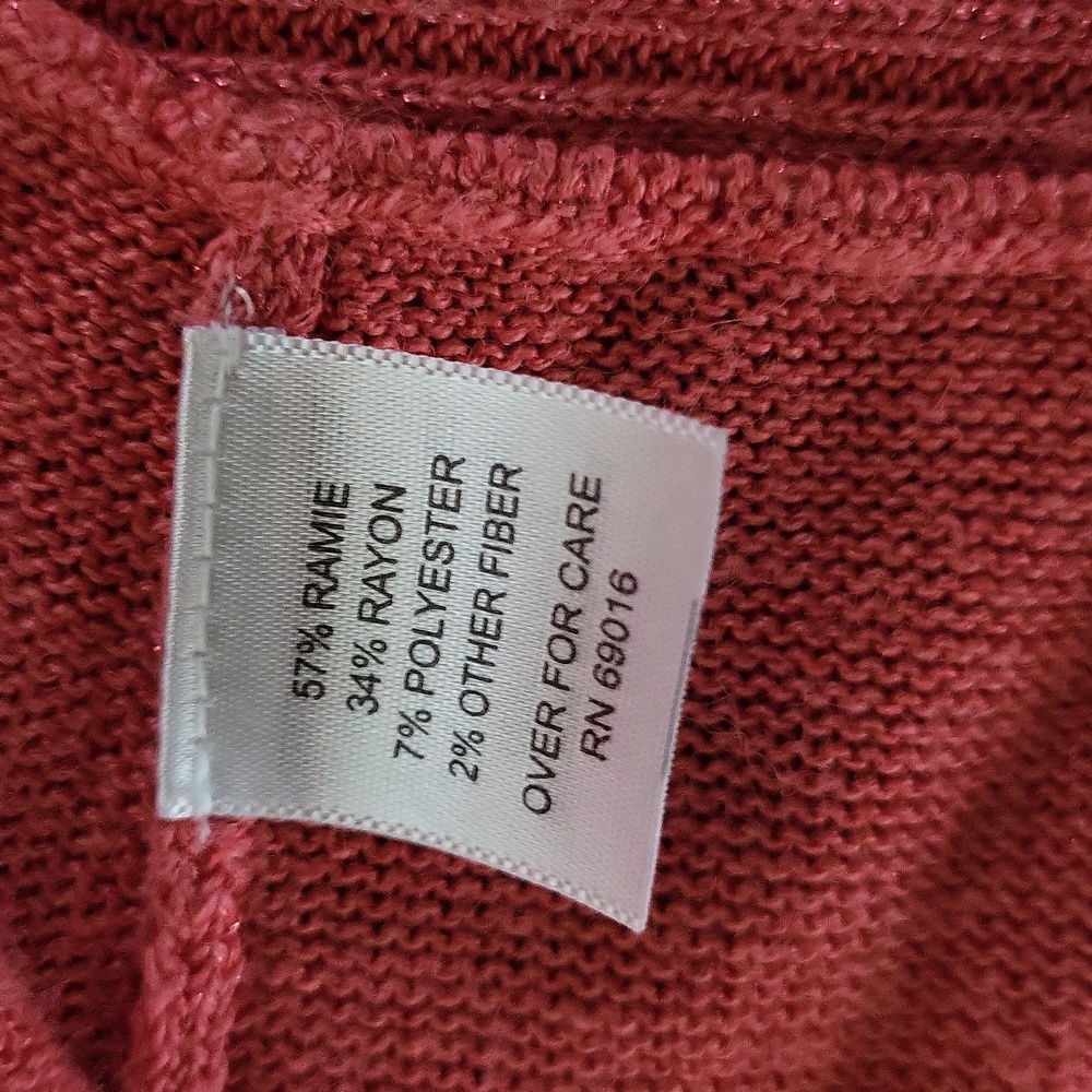 EUC Relativity women's hot coral metallic cover shirt cape, XL - Picture 6 of 7